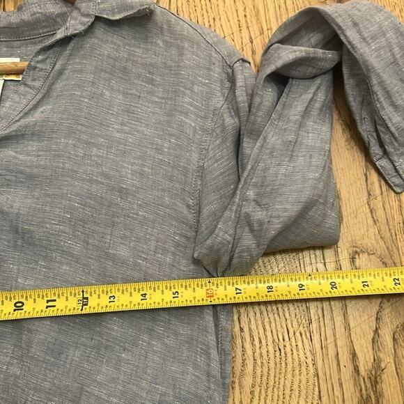 C&C CALIFORNIA LINEN LONG SLEEVE V NECK SIDE SLIT SHIRTDRESS SIZE‎ S - Picture 8 of 9